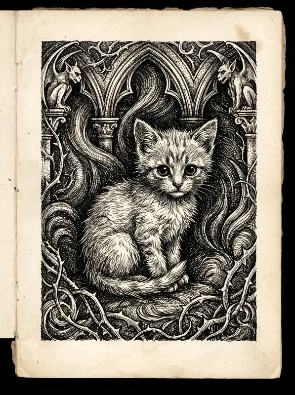 Gothic Ink Sketch Monochrome Art