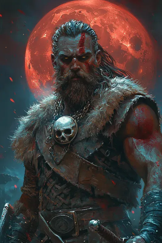 Epic Fantasy Bloodmoon Barbarian Art