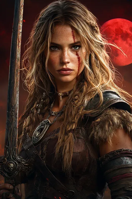 Epic Fantasy Bloodmoon Barbarian Art
