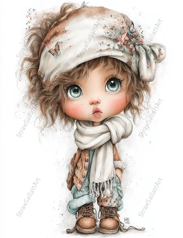 Whimsical Boho Girls And Boys Clipart
