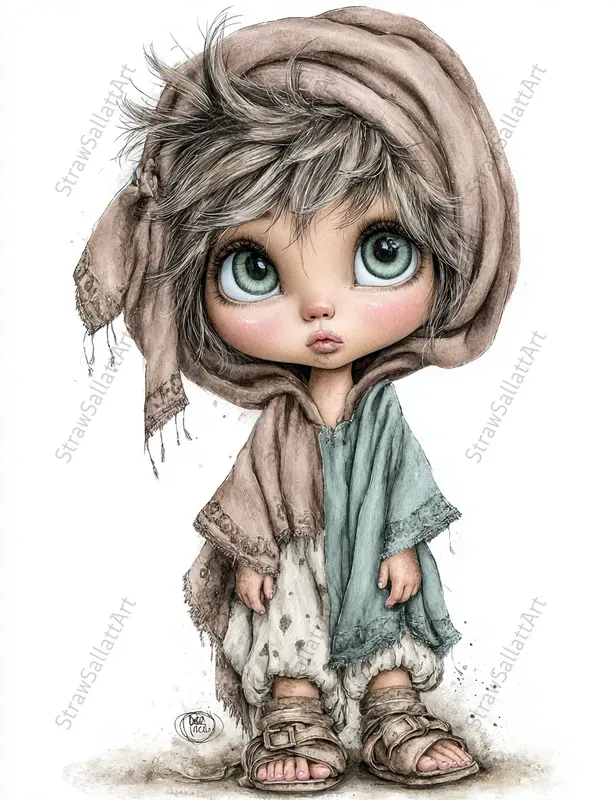 Whimsical Boho Girls And Boys Clipart