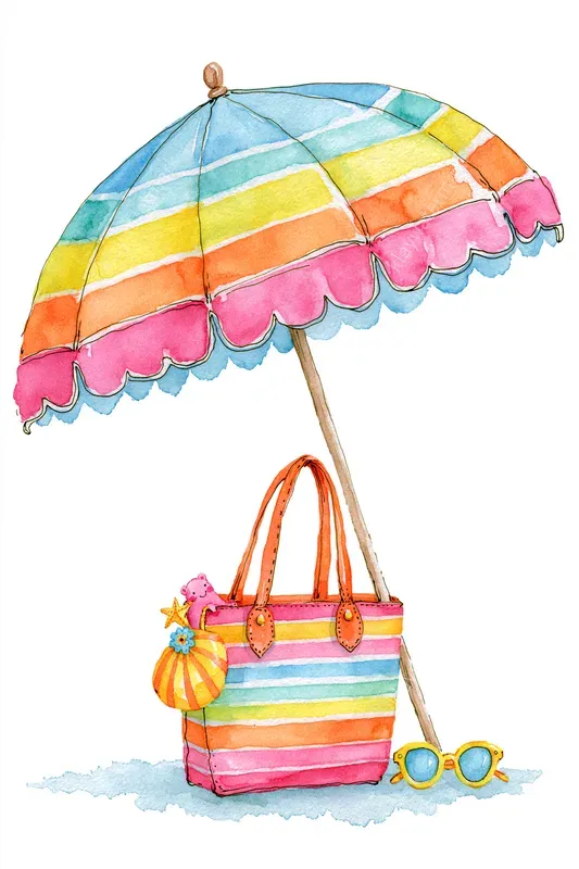 Sunshine Summer Watercolor Cliparts