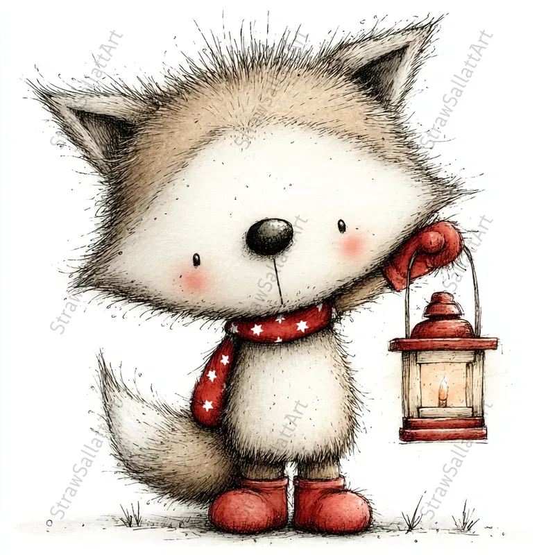 Watercolor Christmas Character Gift Cards