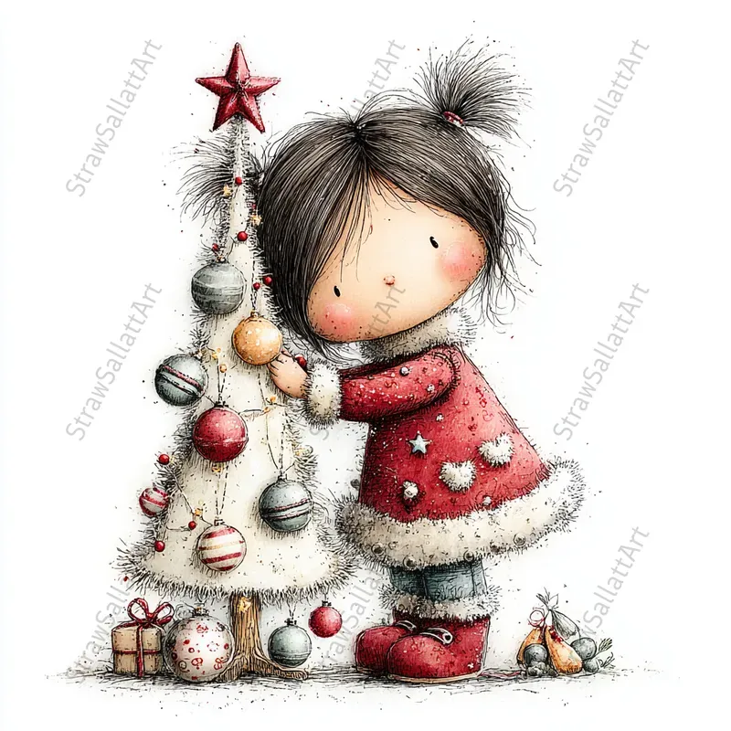 Watercolor Christmas Character Gift Cards