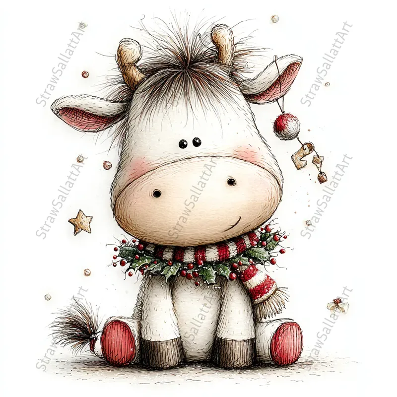 Watercolor Christmas Character Gift Cards