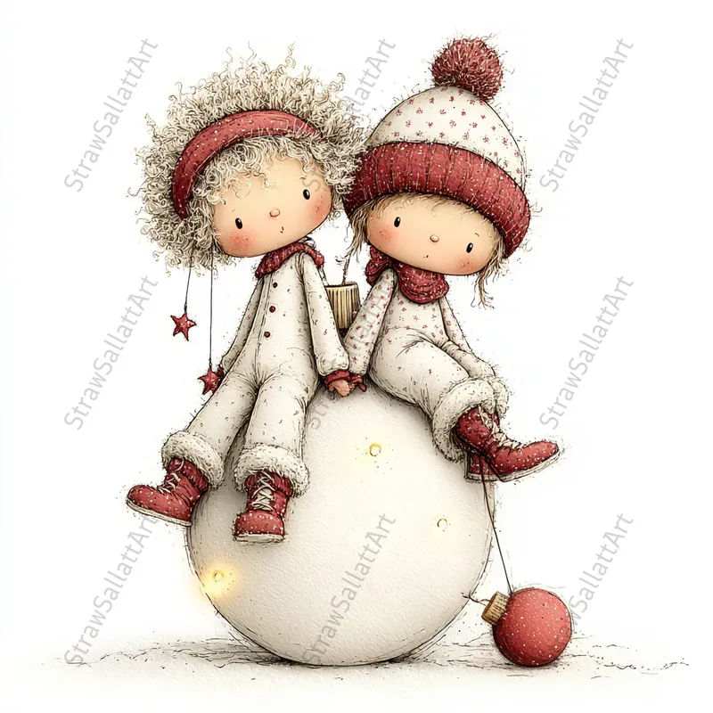 Watercolor Christmas Character Gift Cards