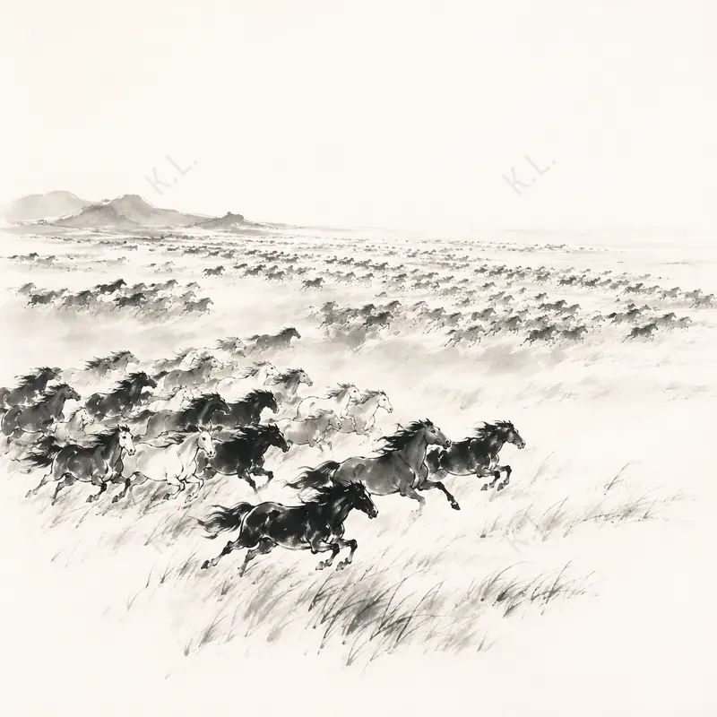 Elegant Chinese Ink Wash Art