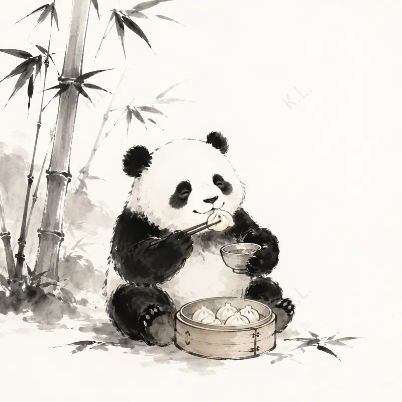 Elegant Chinese Ink Wash Art
