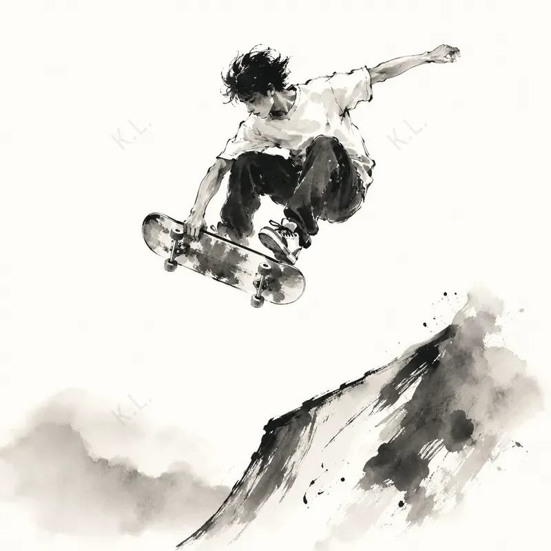 Elegant Chinese Ink Wash Art