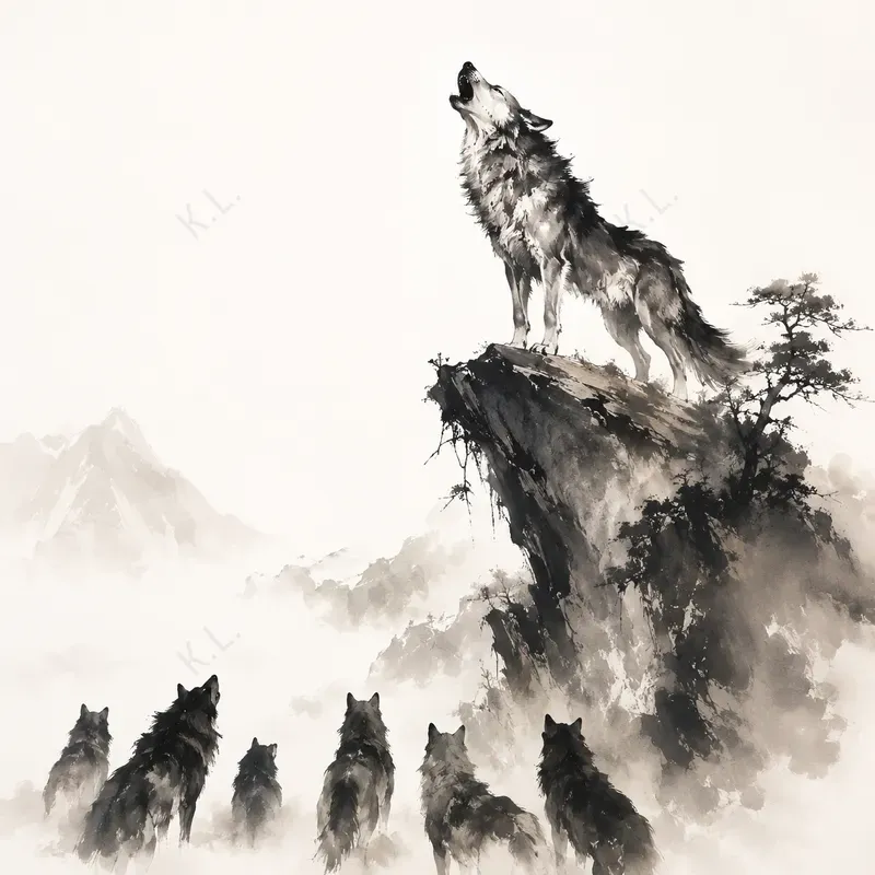 Elegant Chinese Ink Wash Art