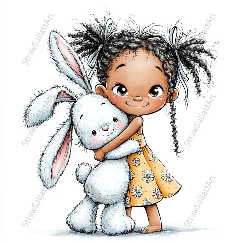 Cartoon Kids And Pets Clipart