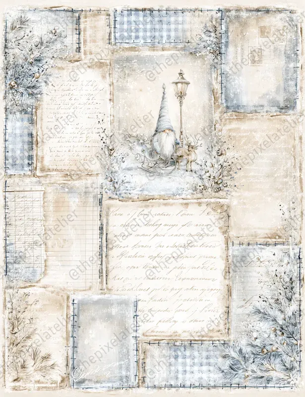 Vintage Winter Junk Journal Pages