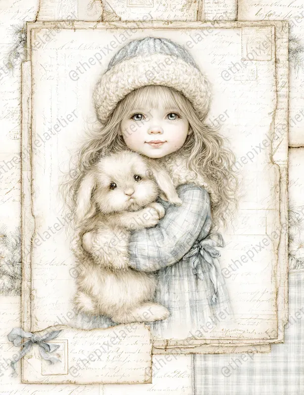 Vintage Winter Junk Journal Pages