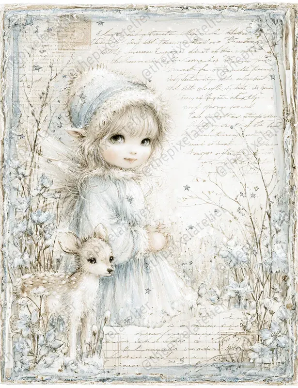 Vintage Winter Junk Journal Pages