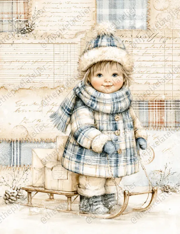 Vintage Winter Junk Journal Pages