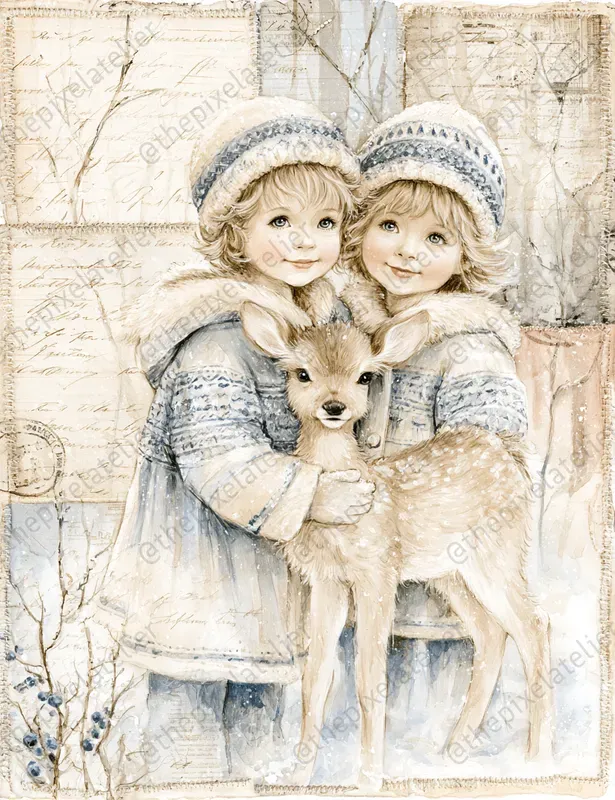 Vintage Winter Junk Journal Pages