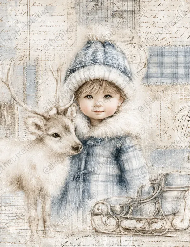 Vintage Winter Junk Journal Pages