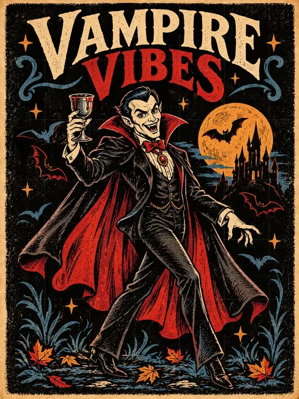 Vintage Halloween Character Posters