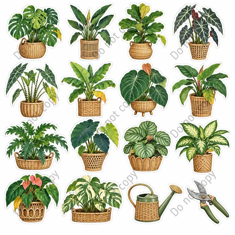 Cute Houseplant Art Sticker Sheets