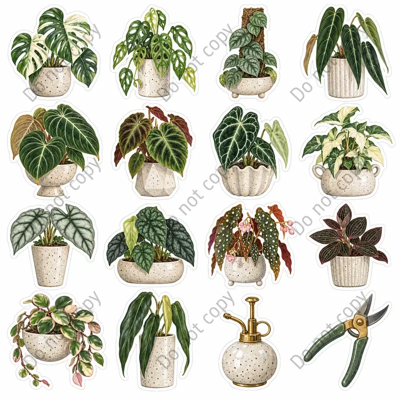 Cute Houseplant Art Sticker Sheets