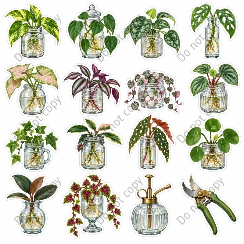 Cute Houseplant Art Sticker Sheets