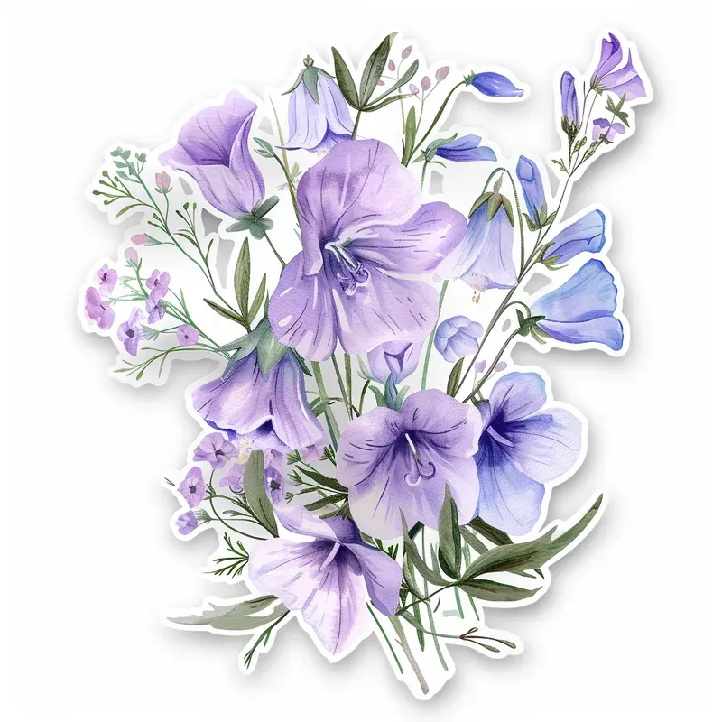 Elegant Watercolor Floral Sticker Art