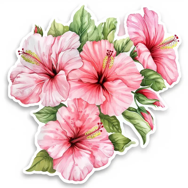 Elegant Watercolor Floral Sticker Art