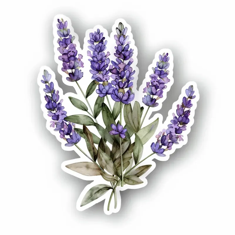 Elegant Watercolor Floral Sticker Art