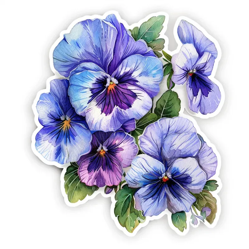 Elegant Watercolor Floral Sticker Art