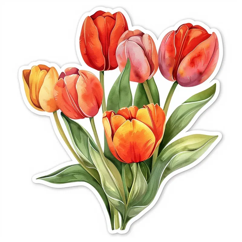 Elegant Watercolor Floral Sticker Art