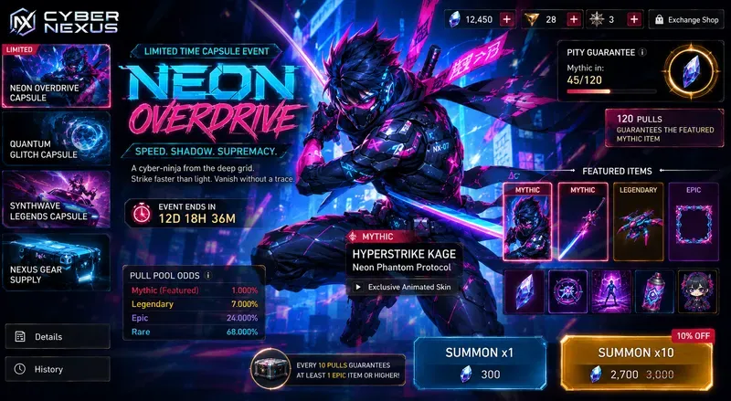 Premium Anime Gacha Banner Game Stores