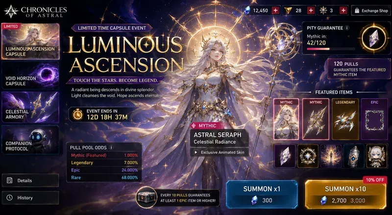 Premium Anime Gacha Banner Game Stores