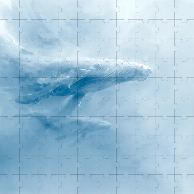 Serene Monochrome Blue Dreamscapes