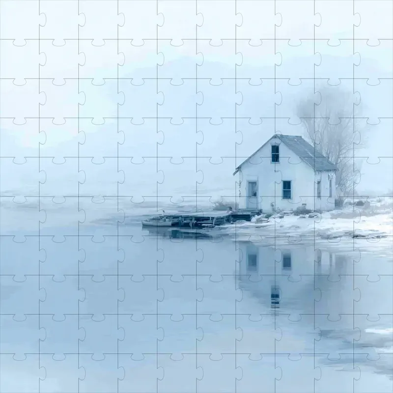 Serene Monochrome Blue Dreamscapes