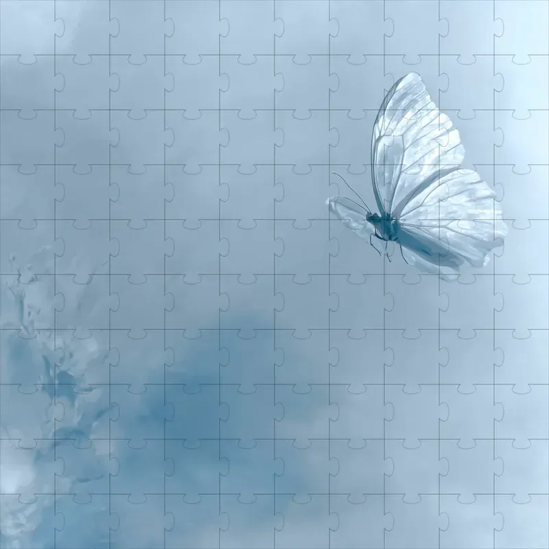 Serene Monochrome Blue Dreamscapes