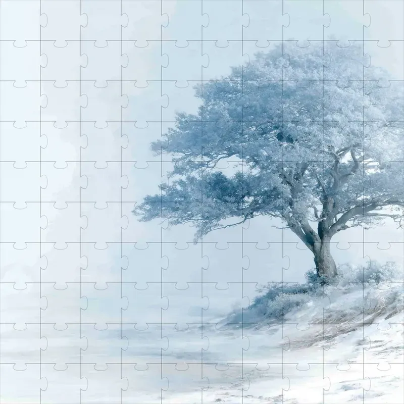 Serene Monochrome Blue Dreamscapes
