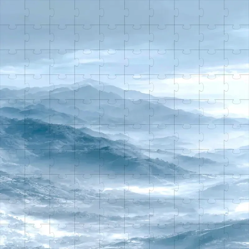 Serene Monochrome Blue Dreamscapes