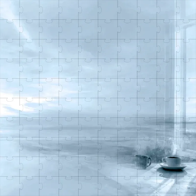 Serene Monochrome Blue Dreamscapes