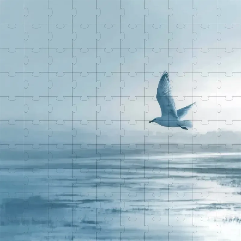 Serene Monochrome Blue Dreamscapes