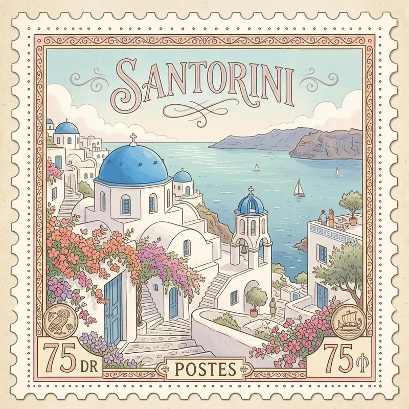 Pastel Travel Postage Stamps