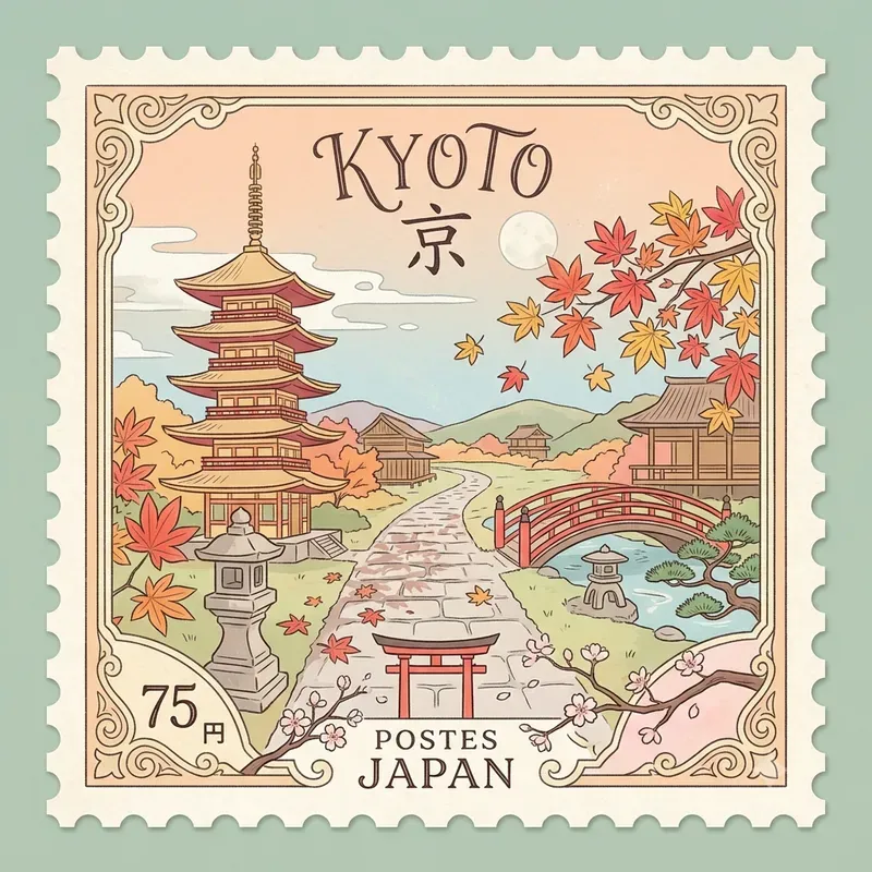 Pastel Travel Postage Stamps