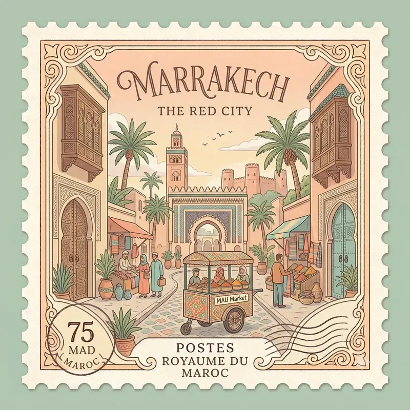 Pastel Travel Postage Stamps