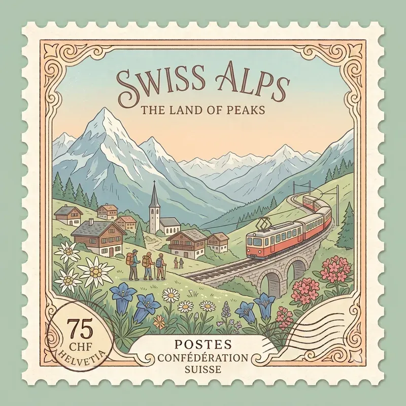 Pastel Travel Postage Stamps