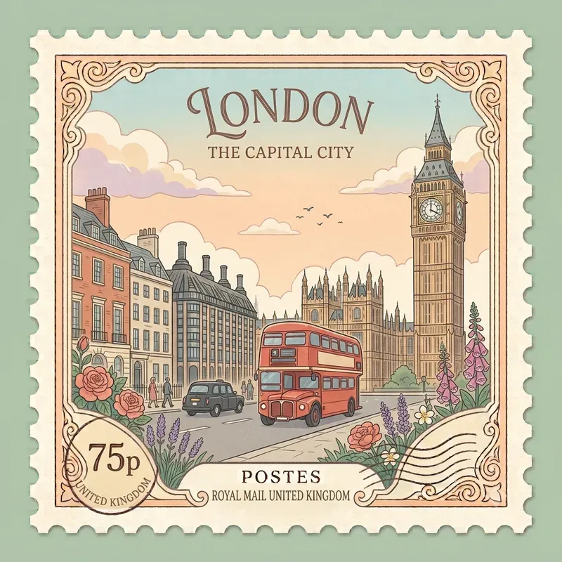 Pastel Travel Postage Stamps