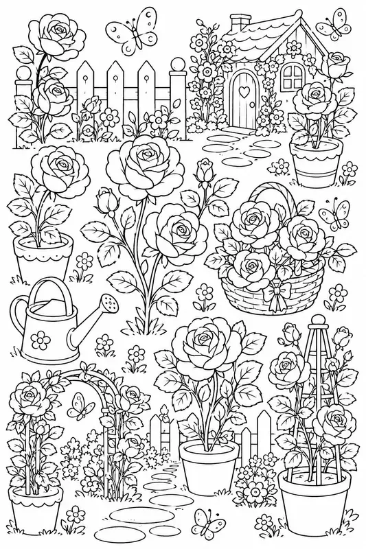 Vintage Botanical Coloring Pages For Kids