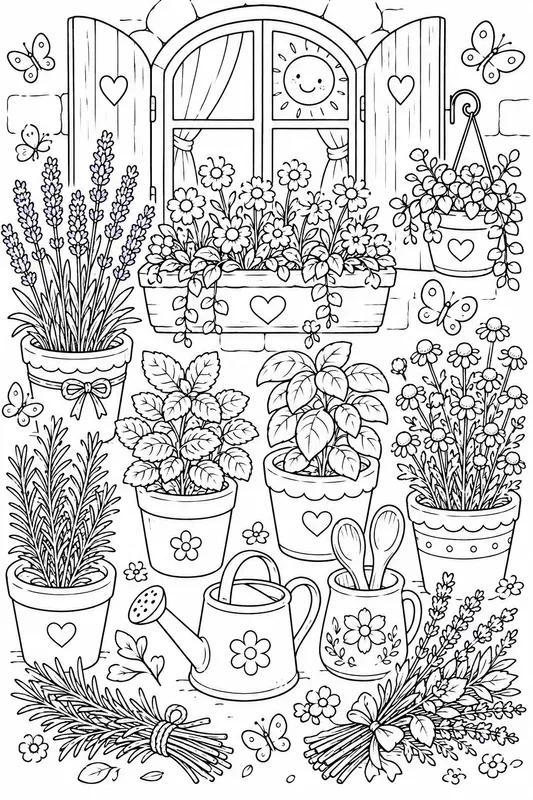 Vintage Botanical Coloring Pages For Kids