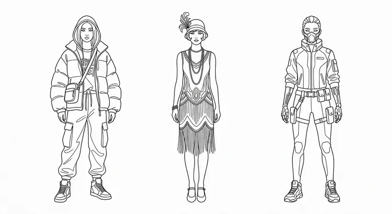 Minimalist Trio Fashion Line Art