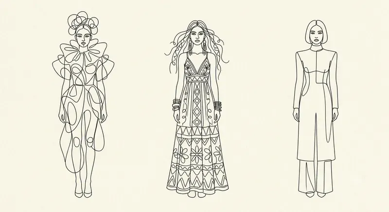 Minimalist Trio Fashion Line Art