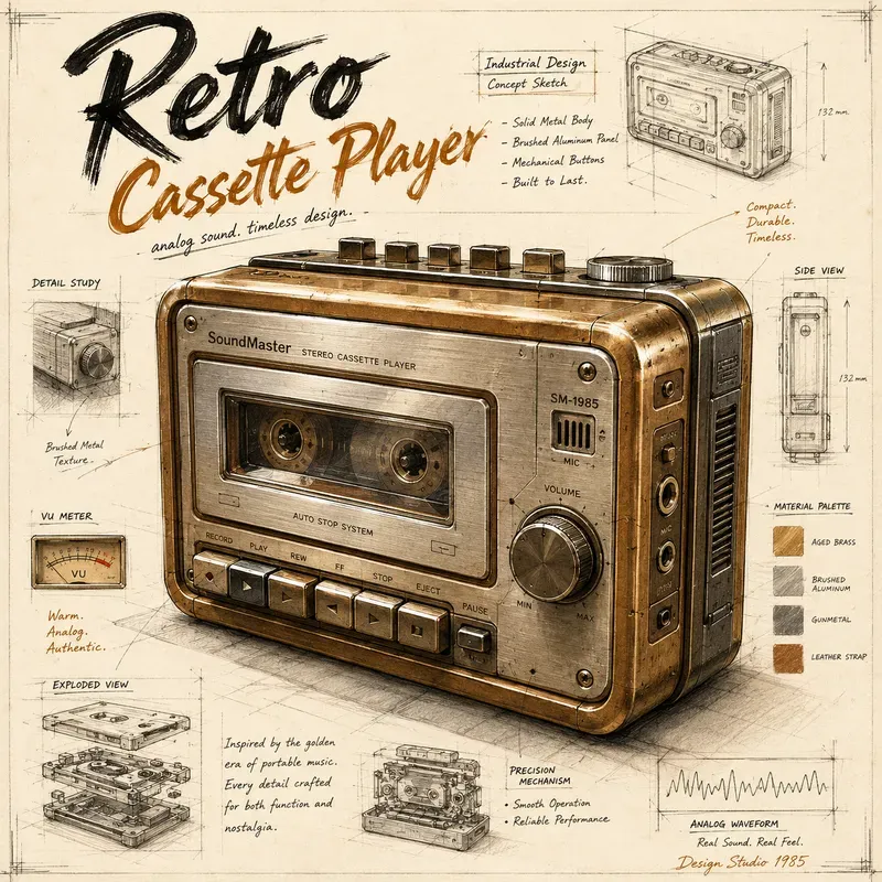 Retro Sketch Product Poster Generator