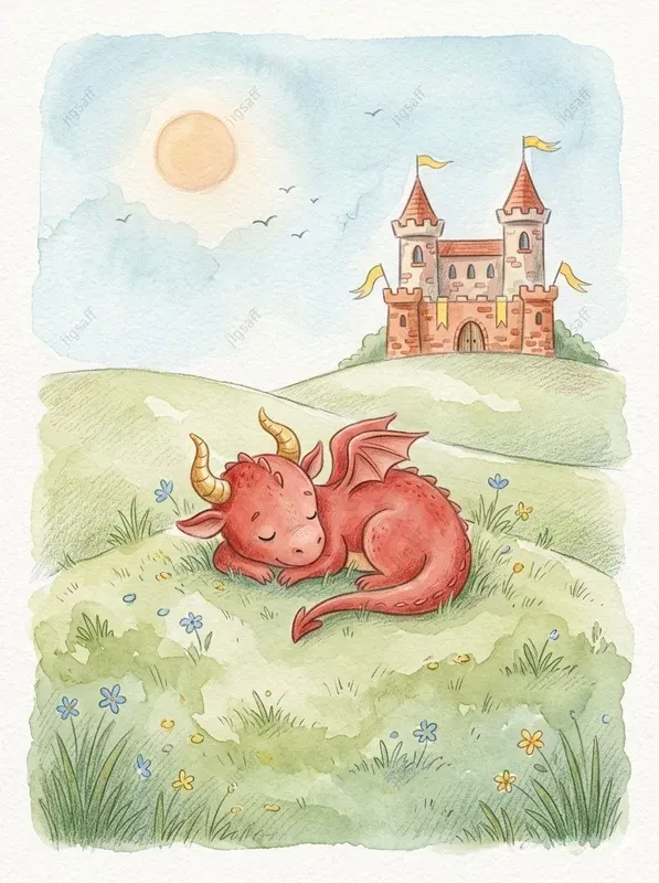 Watercolor Dragon Castle Storybooks